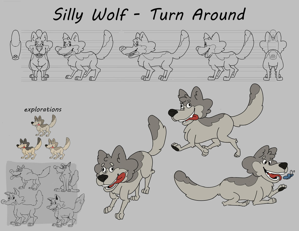 Animation Design 1, Silly Wolf Turnaround, 2024